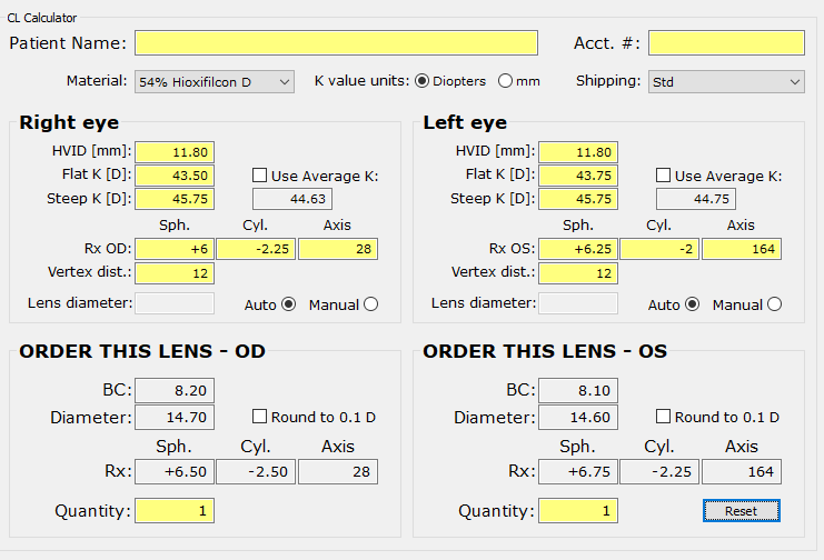 SpecialEyes Arc Length Calculator helps determine the ideal base curve and diameter for your patient.